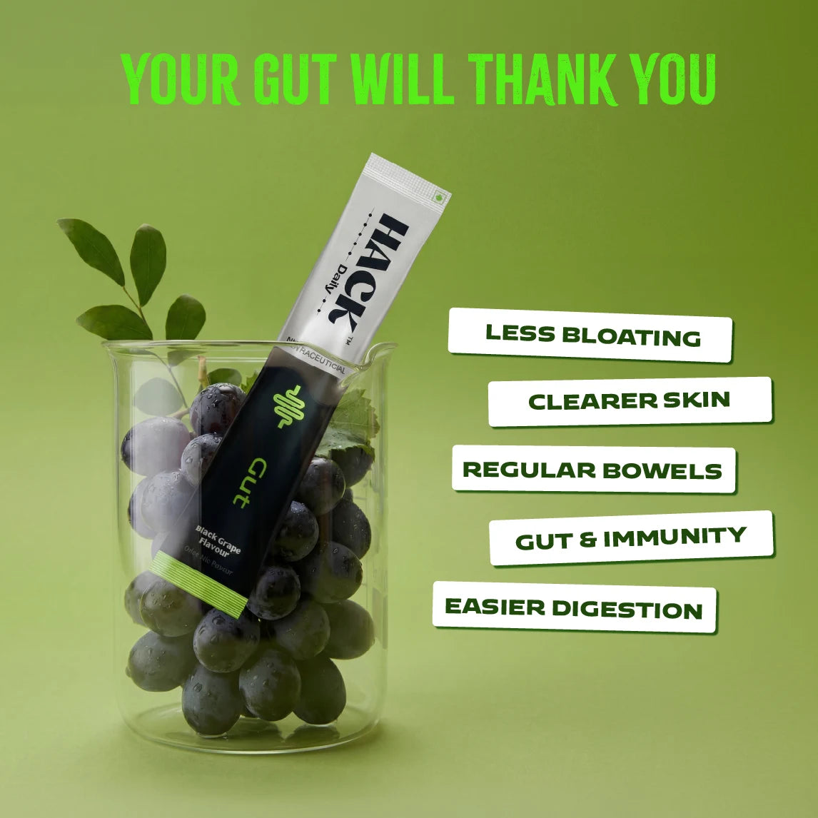 Hack Gut health drink benefits including reduced bloating better digestion regular bowel movement improved immunity and clearer skin
“how to reduce bloating naturally”
“supplement for better digestion”
“gut health drink benefits India”