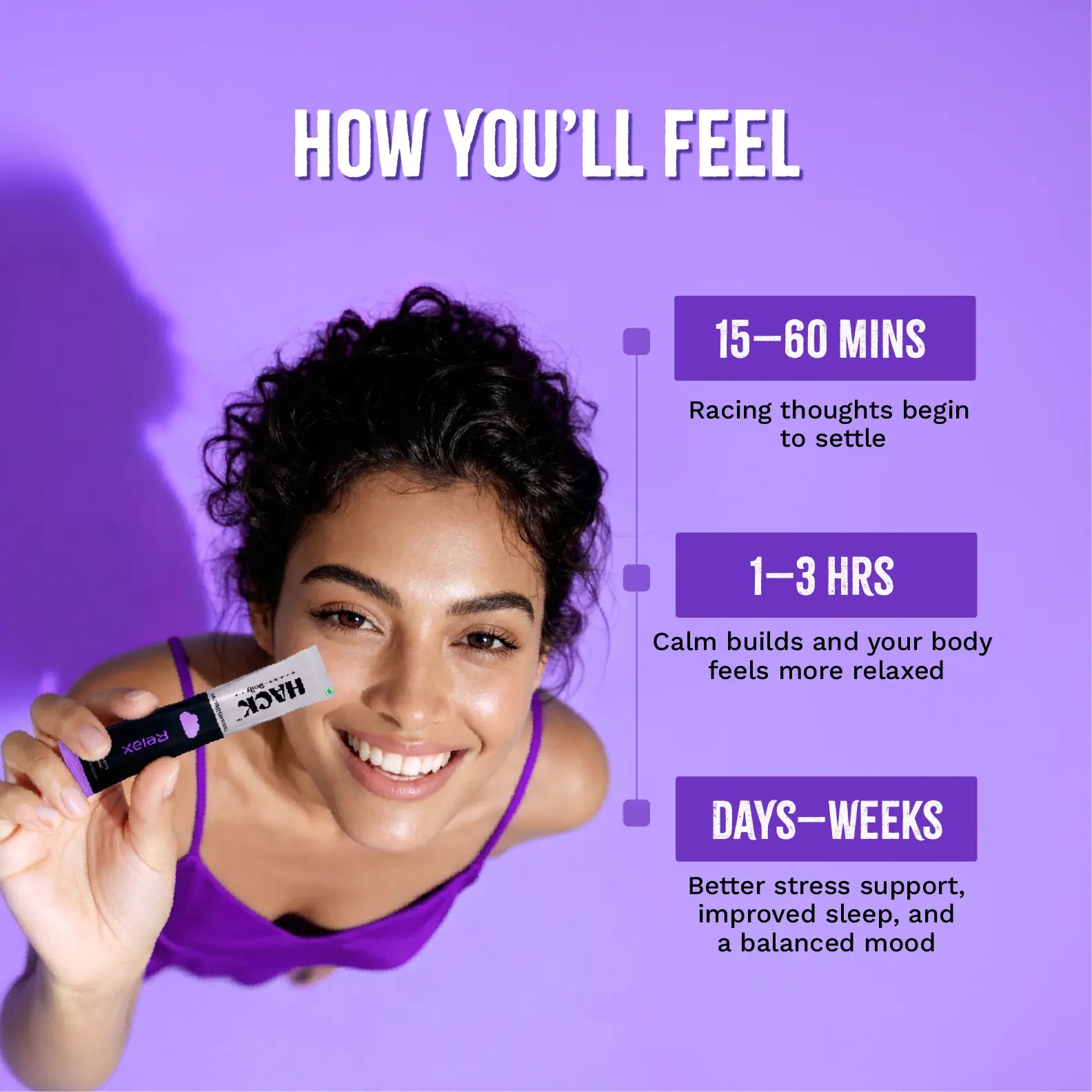 Hack Relax calming supplement results timeline showing reduced racing thoughts relaxation better sleep and balanced mood support
“how long does L-theanine take to work”
“stress relief supplement results”
“magnesium calming effects timeline”
